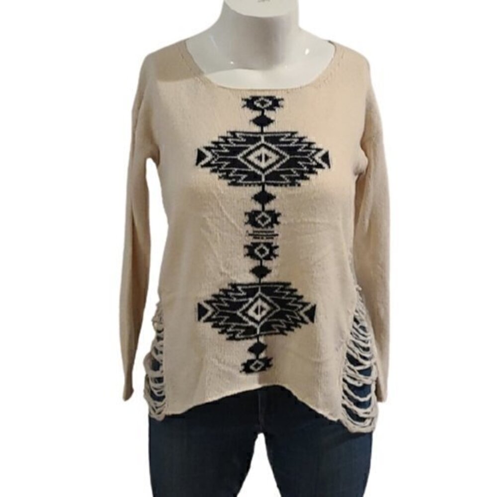 [Lira] Tribal Sweater with Ripped Sides - Size S